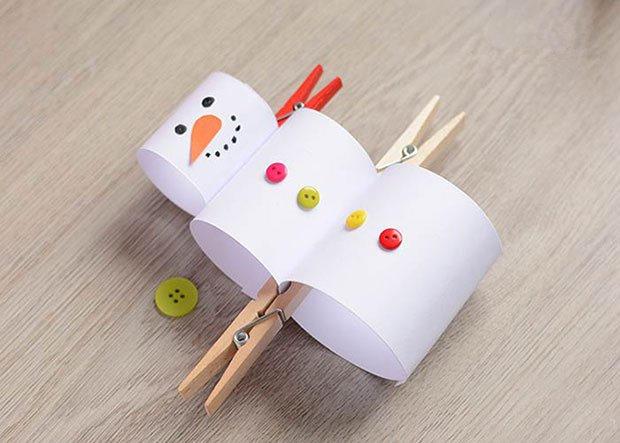 冬天纸雪人手工制作