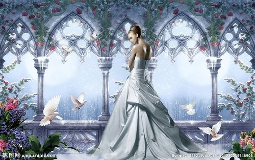 唯美浪漫梦幻婚纱写真欧式罗马柱图片