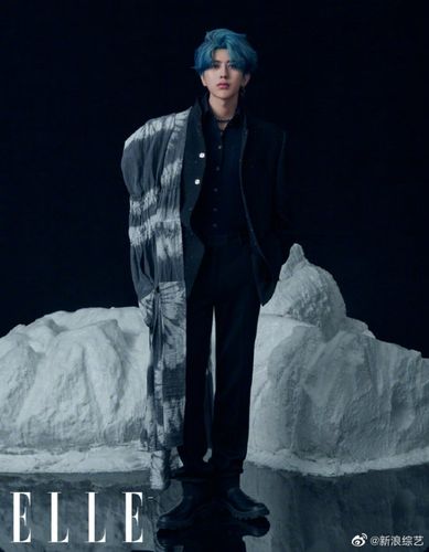 蔡徐坤新发色蓝发 elle新杂志封面 简直不要太帅