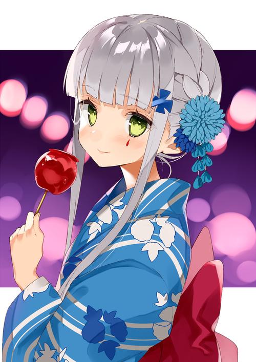 祭典上的和服苹果糖416