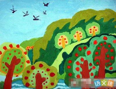 秋天的画 儿童画绘画作品欣赏