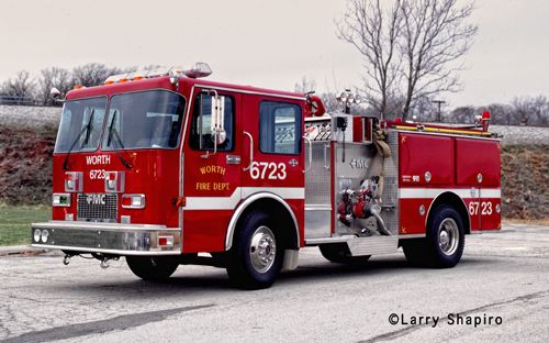 worth fire department engine 6723,   1990 spartan/fmc 1250/500