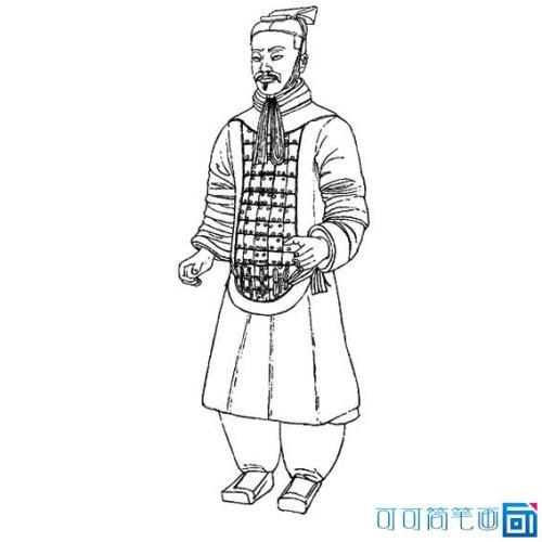 兵马俑手绘简笔画