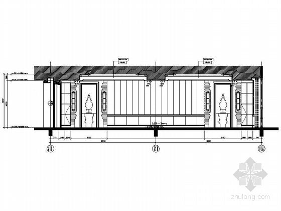 清新淡雅度假酒店会议室施工图(含效果图)立面图