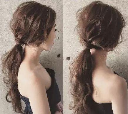 慵懒随意的低马尾,简单而不单调.