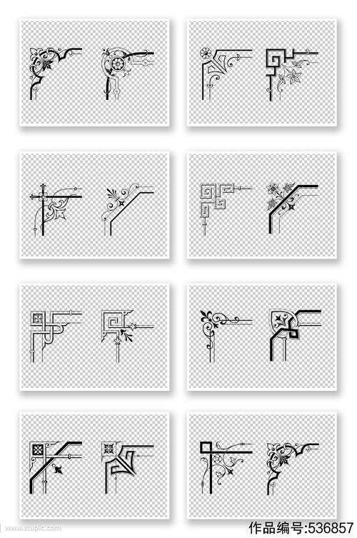 矢量花边欧式边角装饰花纹