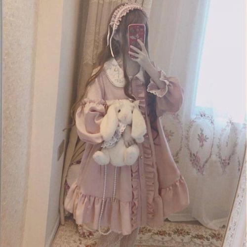 洛丽塔裙子日系少女可爱软妹萝莉学生洋装雪纺连衣裙新款 裙 lolita
