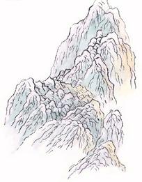 带山的国画简笔画