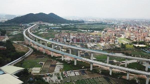 珠三角城际广佛东环线首段无砟道床完工 衔接6条城际线路