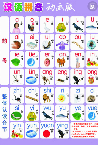 声母 b p m f d t n l g k h j q x zh ch sh r z c s y w 单韵母 a o