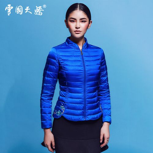 修身轻薄国风女短款时尚秋冬羽绒服民族 雪国天娇