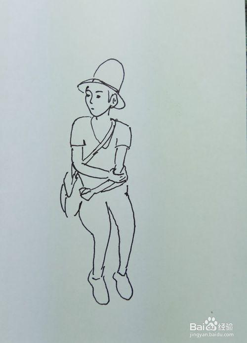 怎样画简笔画"坐在长椅上休息的人"?