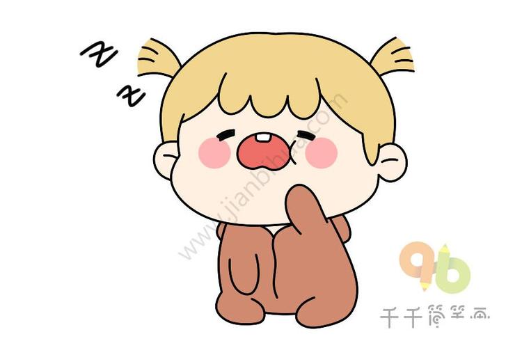 治愈系小女孩儿简笔画图片大全 学会了去教小朋友