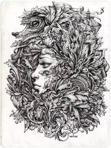 手绘线稿,超写实主义作品,喜欢吗?