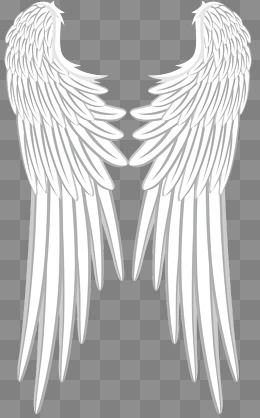 手绘风格矢量卡通翅膀