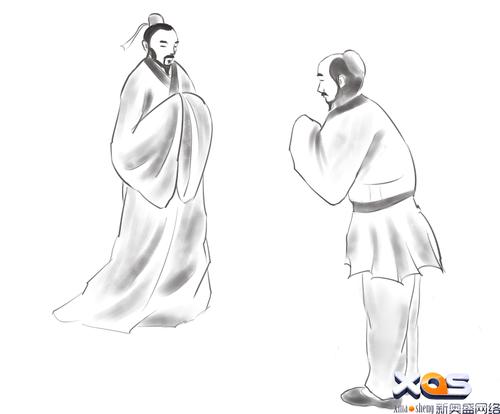 武汉动画制作插画设计:伯牙子期作揖原创插画设计