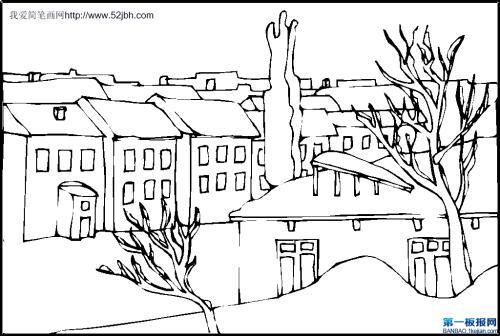 乡村风景画简笔画图片大全