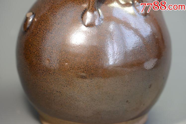 宋代紫金釉酱釉四系壶博物馆科研教学专用考古发掘14.