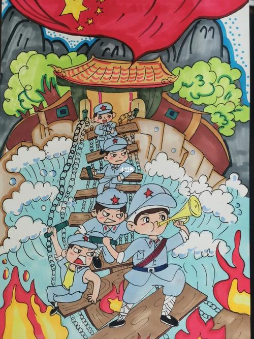 童心向党,中华魂_绘画_人文_绘画