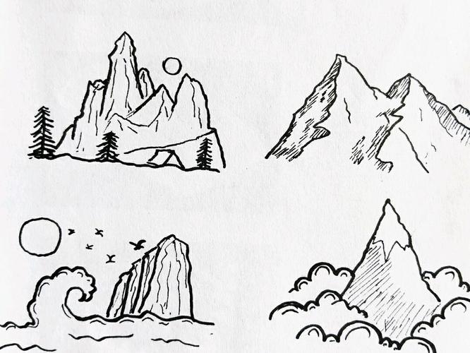 山体简笔临摹_简笔画_同德·昆明广场攻略_画画_画个简笔画_文化_绘画