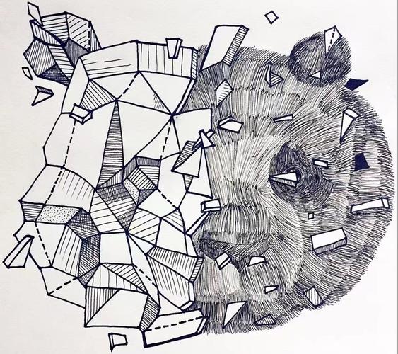 黑白速写,线描作品