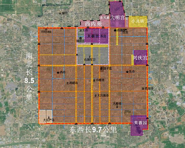 唐朝皇宫放在今天西安地图上是什么样的