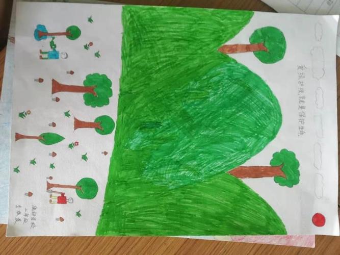 人人争当护绿使者–—虒祁学校爱绿护绿绘画比赛