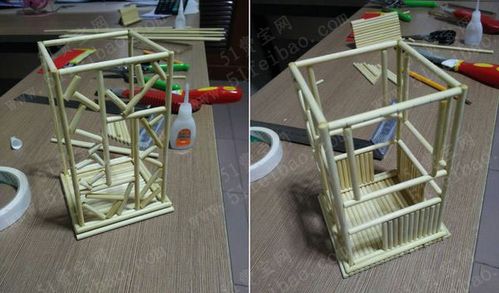 精美的用竹签制作的diy笔筒