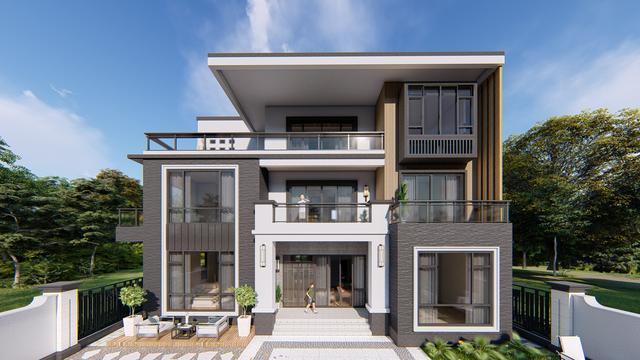 乡村自建房496㎡的现代别墅造价只需要92万