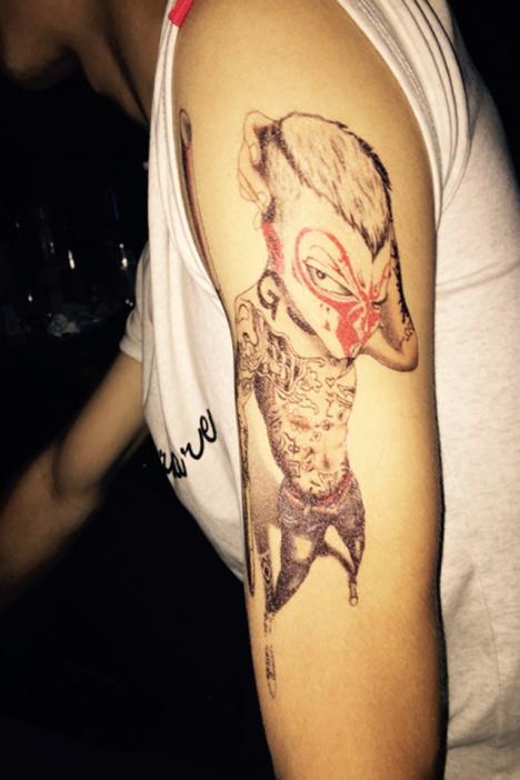 社会猴 防水仿真个性花臂唯美 纹身贴纸