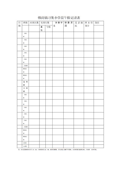 刁集小学晨午检记录表.doc 16页