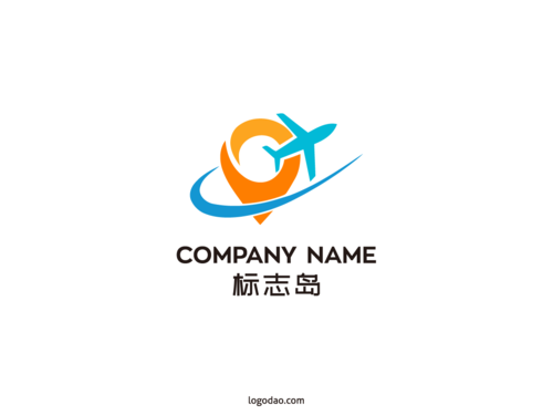 图案标志地标飞机旅游创意大气简约logo素材矢量图形模板素材下载