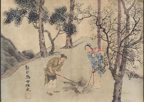 收藏珍品:绘画原稿《二十四孝图》全套24张:-人物国画