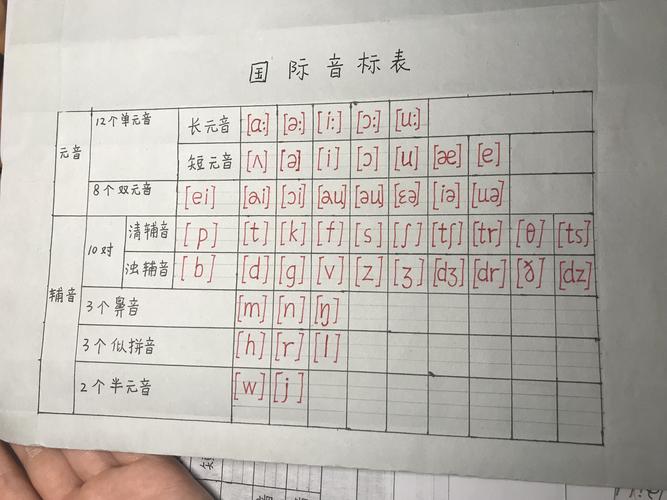 每日任务: 1,手指点读一遍手写体国际音标表