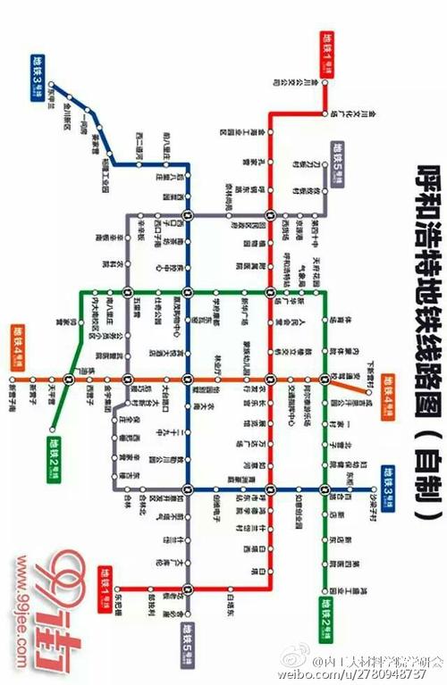 呼市地铁线路图,看看路过你家了吗