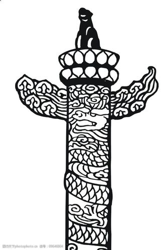 华表天安门柱子矢量图片