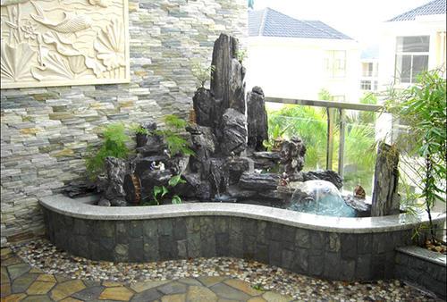 假山喷水池简笔画