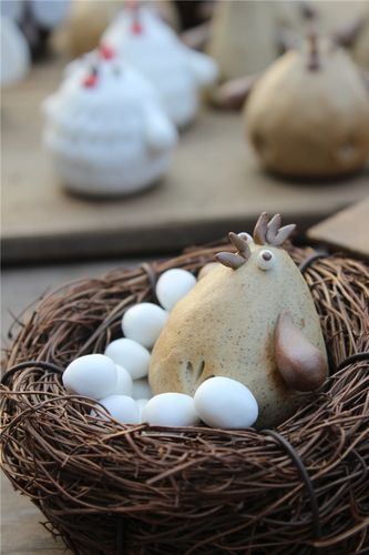 景德镇陶瓷全手工捏制小鸡 居家装饰品摆件 可爱 小资店道具批发