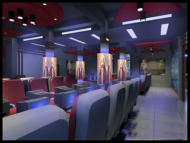 慧龙网吧设计装修效果图