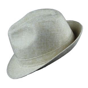 盛锡福帽子春夏秋新款英伦风格棉麻混纺男士定形小檐休闲礼帽包邮