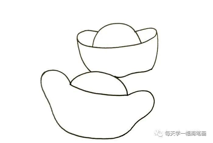 每天学一幅简笔画-金元宝简笔画教程