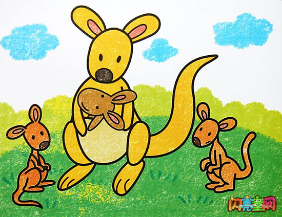 可爱的卡通动物儿童画作品