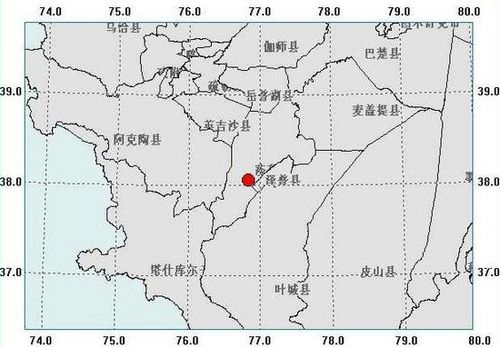 喀什莎车县发生3.6级地震 震源深度6公里