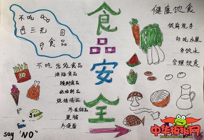 小学生食品安全手抄报,关注饮食健康