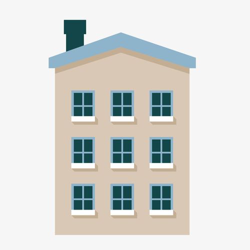 灰色卡通楼房设计