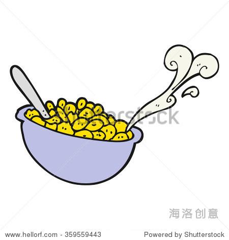 freehand drawn cartoon bowl of cereal