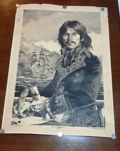original beatles poster, george harrison 1969 - artist fabio