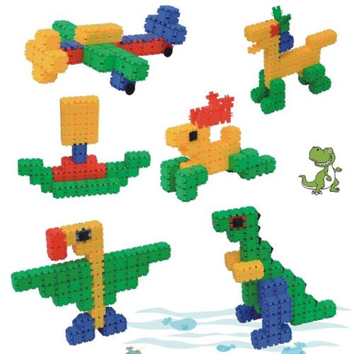 a拼潜力建构拼600件大儿童塑料玩具嘟嘟搭积木趣味颗粒拼装系列插