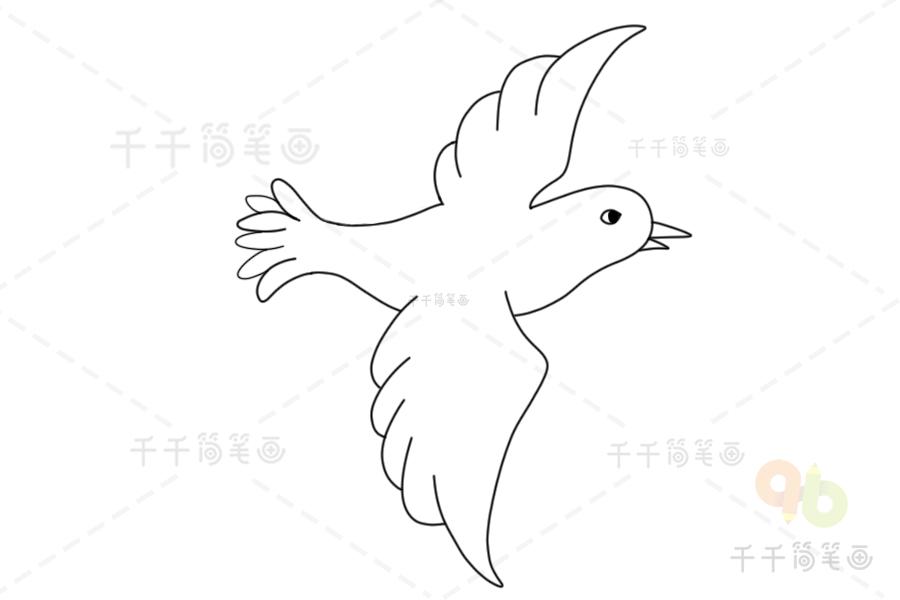 飞翔的小鸟简笔画画法