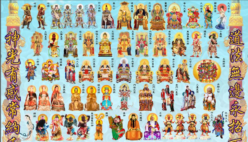 画像道教用品佛像佛教挂像挂画贴画瓷砖画全神图天地全神万德庄严